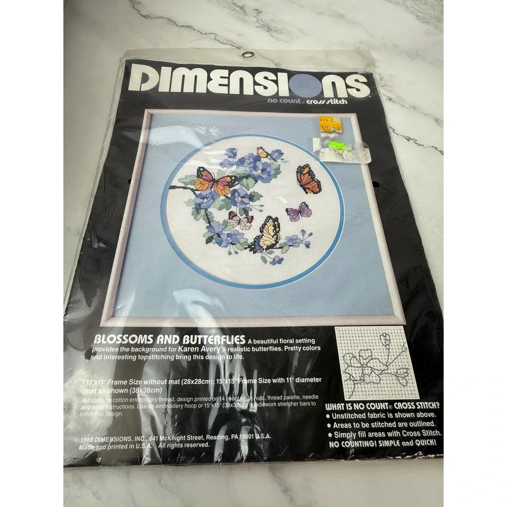 Vintage Dimensions Blossoms and Butterflies No Count Cross Stitch Kit 11